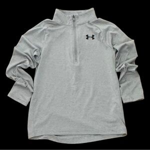 Boys' Youth Medium Gray Long Sleeve 1/2 Zip Pullover Under Armour Tech™ 2.0